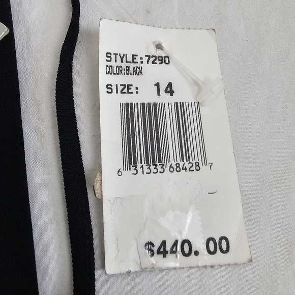 Rickie Freeman by Teri Jon Women's Black Silk Jewel Midi Dress Size 14 $440 MSRP - Picture 13 of 16